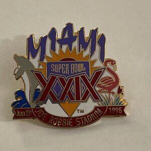 Miami Joe Robbie Stadium Super Bowl XXIX 1995 Pin Pinback PB9F